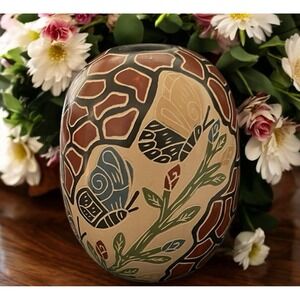 Mata Ortiz‎ Pottery Brenda Zubia Butterfly Brick Path Folk Art Mexican Ceramics
